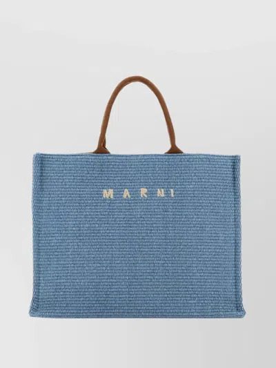 Marni Oversized Raffia Tote Bag With Multiple Handles