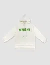 Marni Oversized Sweatshirt With Hood In Natural White