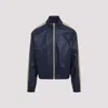 Marni Zip-up Leather Jacket In Blue China