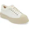 Marni Pablo Genuine Shearling Lined Low Top Sneaker In White Combo