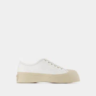 MARNI PABLO LACE-UP SNEAKERS - MARNI - LEATHER - WHITE