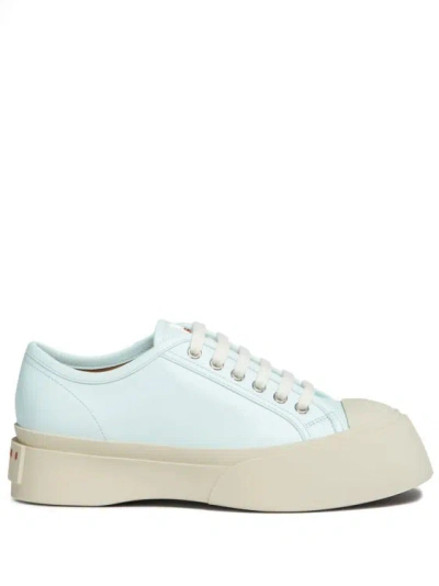Marni Pablo Leather Platform Sneakers In White