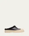 Marni Pablo Leather And Shearling Clog In Black