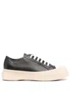 Marni Pablo Leather Low Top Sneakers In Black