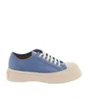 Marni Oversize Sole Leather Sneakers In Blue