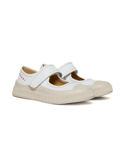 Marni Kids' Pablo Mary Jane Strap Sneakers In White