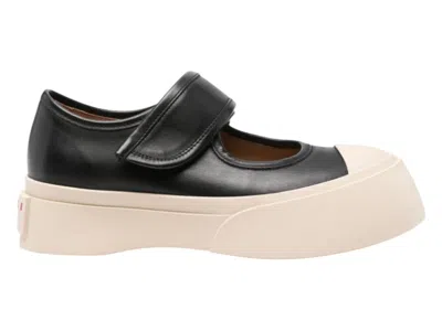 Pre-owned Marni Pablo Maryjane Ivory (women's) Sneakers In Black