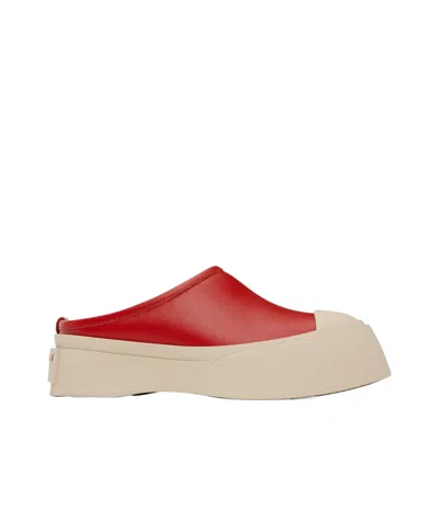 Marni Red Pablo Sabot Slip-on Loafers In 00r63 Crimson
