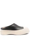 Marni Pablo Leather And Shearling Clog In 黑色
