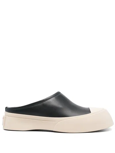 Marni Pablo Leather Flats For Men In Black