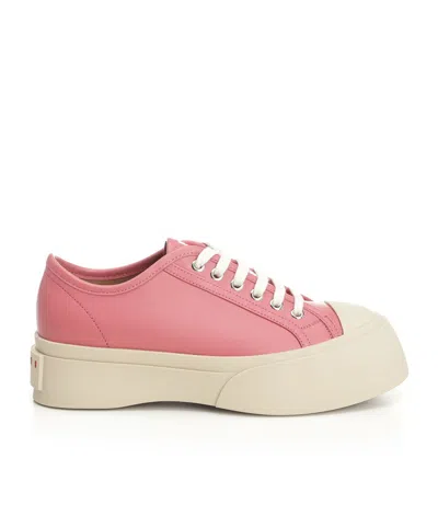 Marni Platform Sneakers With Smooth Leather Upper In Pink