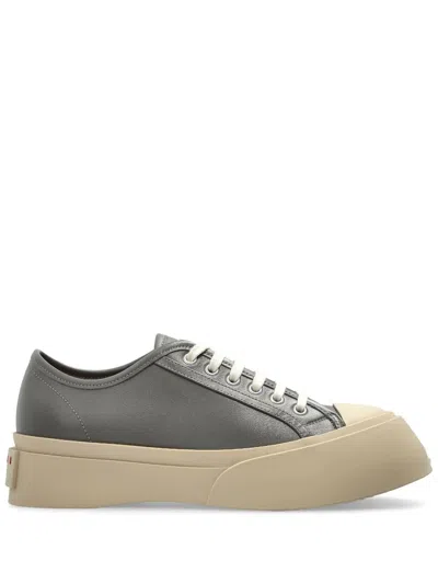 Marni Low Top Platform Sole Sneakers In Gray
