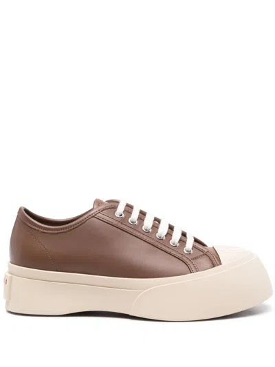 Marni Woman Sneakers Brown Size 5 Leather