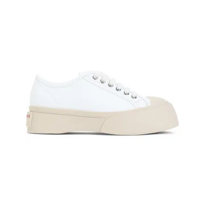 MARNI PABLO WHITE CALF LEATHER SNEAKERS