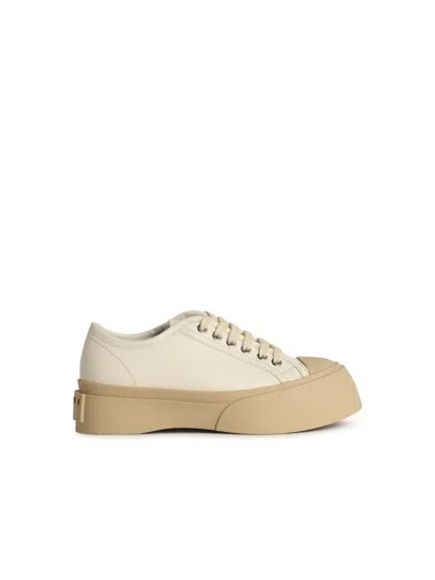 MARNI PABLO' WHITE LEATHER SNEAKERS