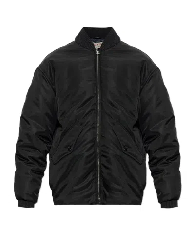 Marni Padded Bomber Jacket In Black