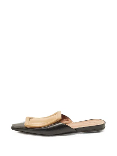 Pre-owned Marni Padded Buckle-detail Mules In Black