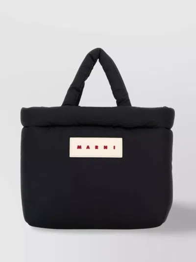 Marni Padded Fabric Shoulder Bag With Top Handles In Blue