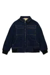 Marni Kids Denim Zip Up Jacket In Blue