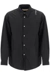 Marni Padded Overshirt With Embroidered Logo In Black (black)