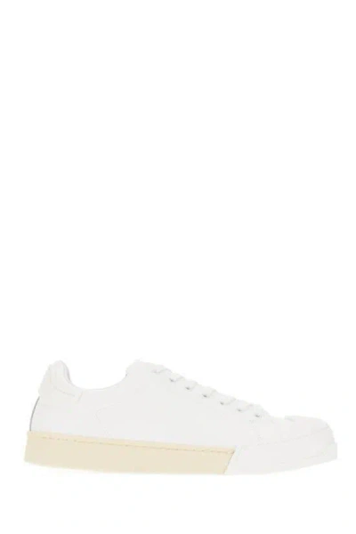 Marni Painted Mini Leather Snaker In White