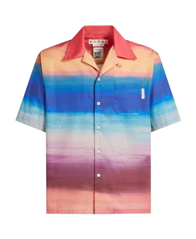 Marni Painterly-print Cotton Shirt In Multicolor
