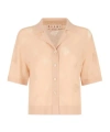 Marni Pale Peach Wool-silk Knit Openwork Shirt In Pinkish