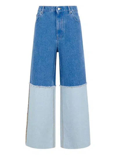 Marni Blue Wide Leg Jeans In Bdb44 Cobalt