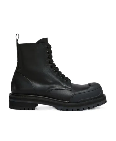 Marni Panelled Toe Combat Boots In Black