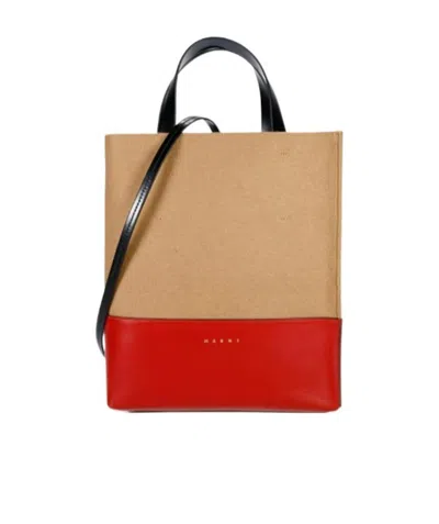 Marni Panelled Tote Bag In Nude