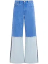 Marni High Turn-up Wide Leg Jeans In Blue