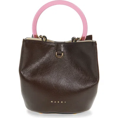 Marni Pannier Top Handle Leather Bucket Bag