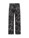 Marni Black Flocked Denim Wide-leg Jeans With Crayon Print