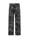 Marni Black Flocked Denim Wide-leg Jeans With Crayon Print In Multicolor