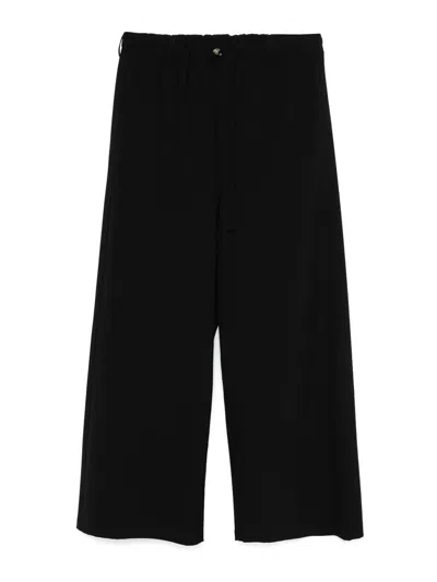 Marni Straight Leg Trousers Elastic Waistband In Blue