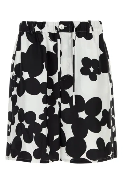 MARNI MARNI PRINTED SILK BERMUDA SHORTS