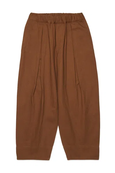 Marni Pantaloni Balloon In Gabardina In Brown