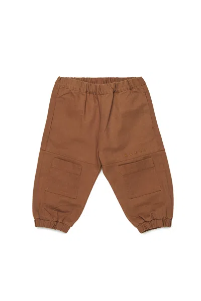 Marni Pantaloni In Gabardina Con Tasche In Brown