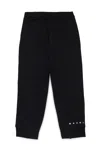 Marni Fleece Jogger Pants With Elastic Ankle Cuffs In Black