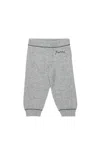 Marni Pantaloni Jogger In Misto Lana-cashmere Con Logo In Gray