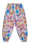 Marni Pantaloni Jogger In Popeline Allover Holiday In Placid Blue