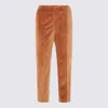 Marni High Waist Cropped Velvet Trousers With Pockets In Gold