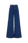 Marni Logo-embroidered Five-pocket Wide-leg Denim Jeans In Blue