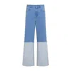 Marni Wide Leg Blue Jeans With High Turn-up In Blue