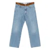 Marni Floral Appliques Trousers Contrast Waistband In Blue