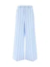 Marni Trousers With Front Pleats And Stripes In Blue