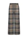 Marni Belted Check-print Trousers In Grigio