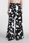 Marni Cotton Trousers With Black And White Dillies Print In White