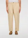 Marni Beige Organic Gabardine Trousers With Drawstring Waist In Beige