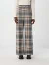 Marni Belted Check-print Trousers In Grau